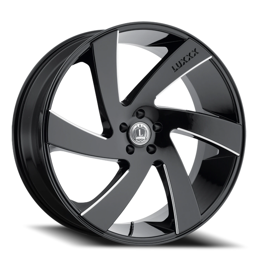 LUX10 22X9.5 5X139.7 +15 78.1 Gloss Black Milled