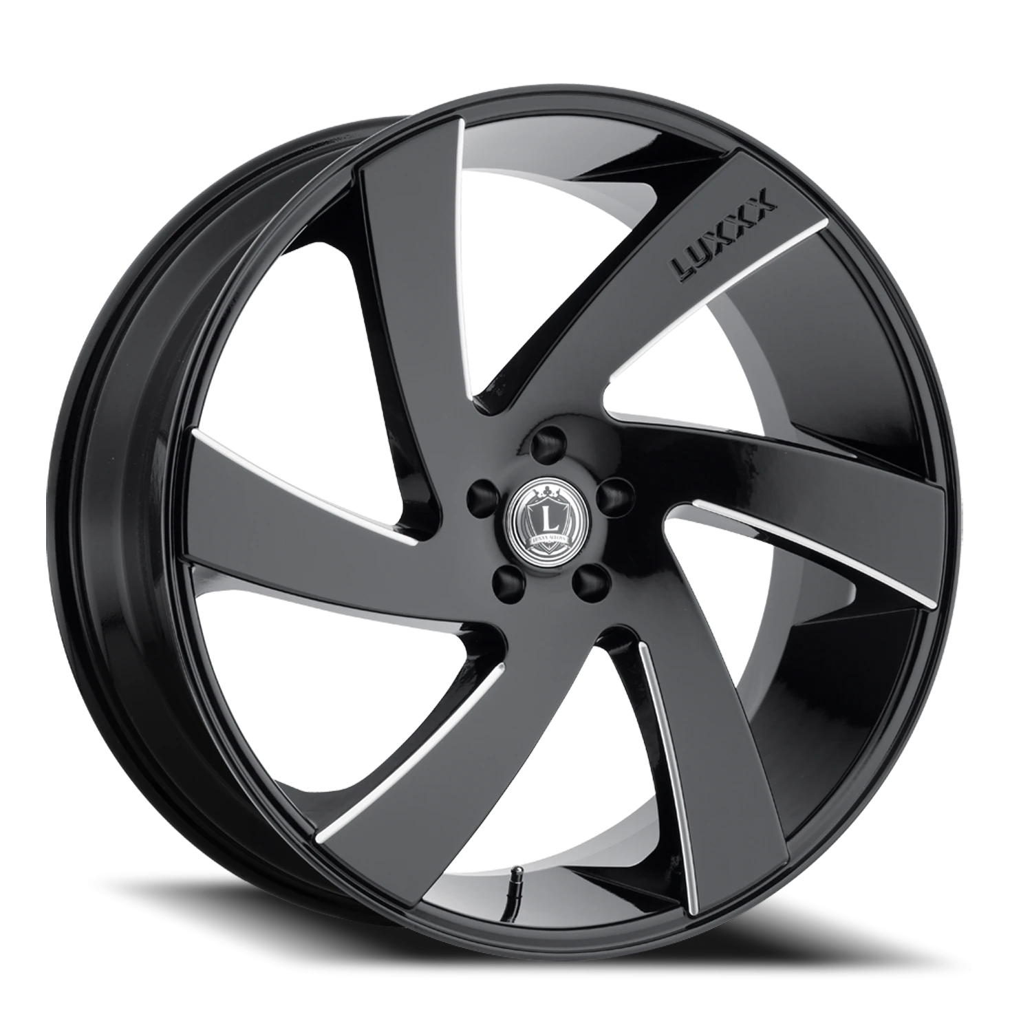 LUX10 22X9.5 5X120 +15 74.1 Gloss Black Milled
