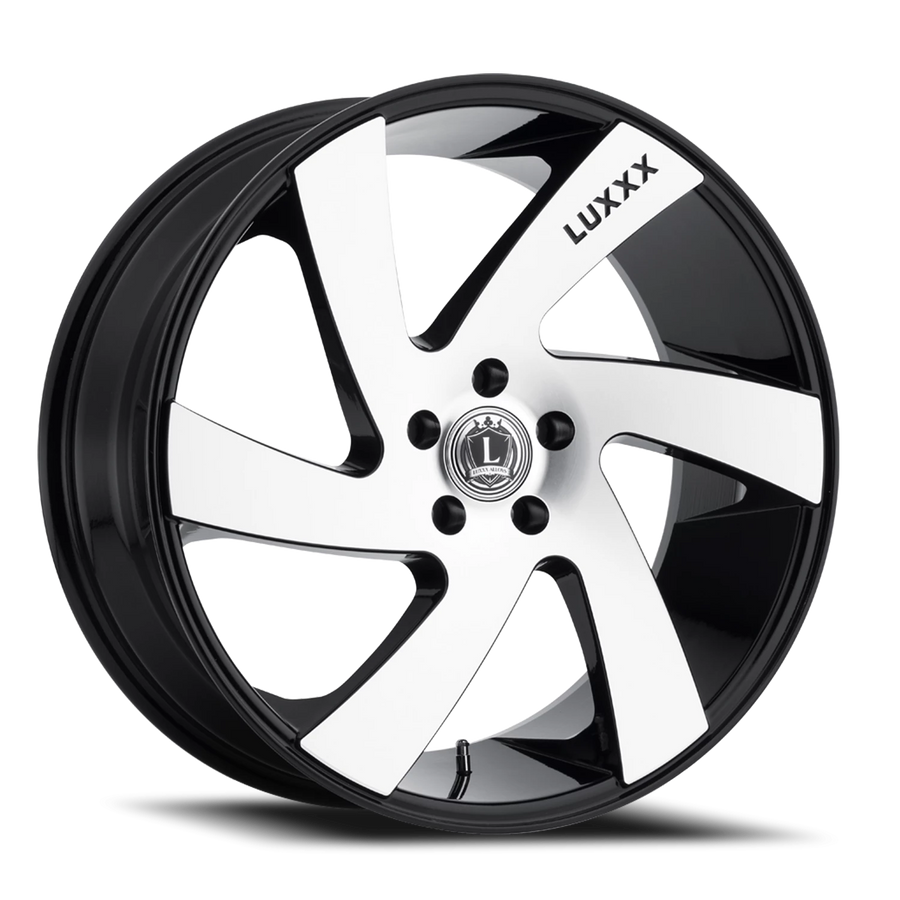 LUX10 24X10 5X120 +20 74.1 Gloss Black Machined Face