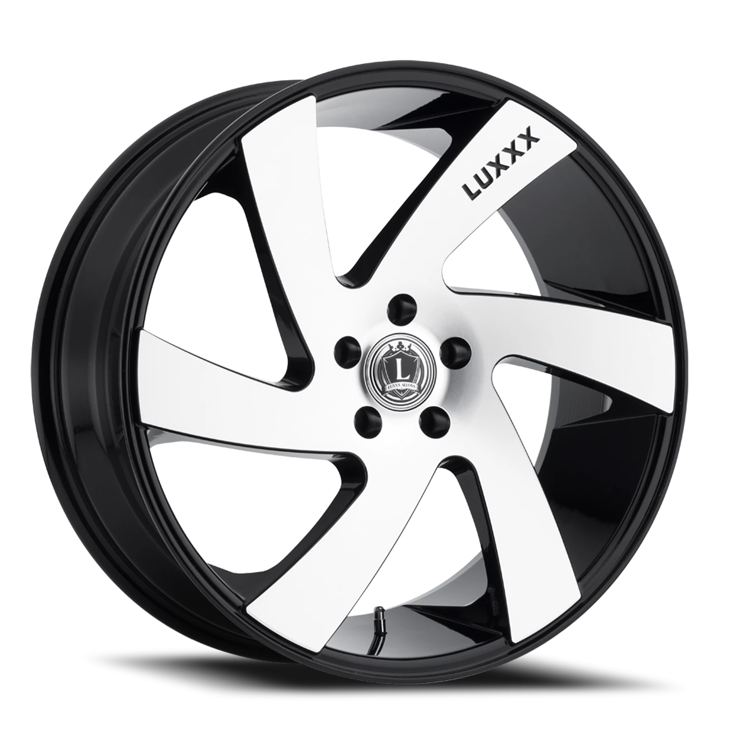 LUX10 20X8.5 5X110 +38 73.1 Gloss Black Machined Face