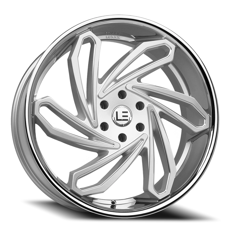 LUXLE10 SSL 20X10.5 5X115 +28 73.1 Brushed Face Milled Stainless Steel Lip