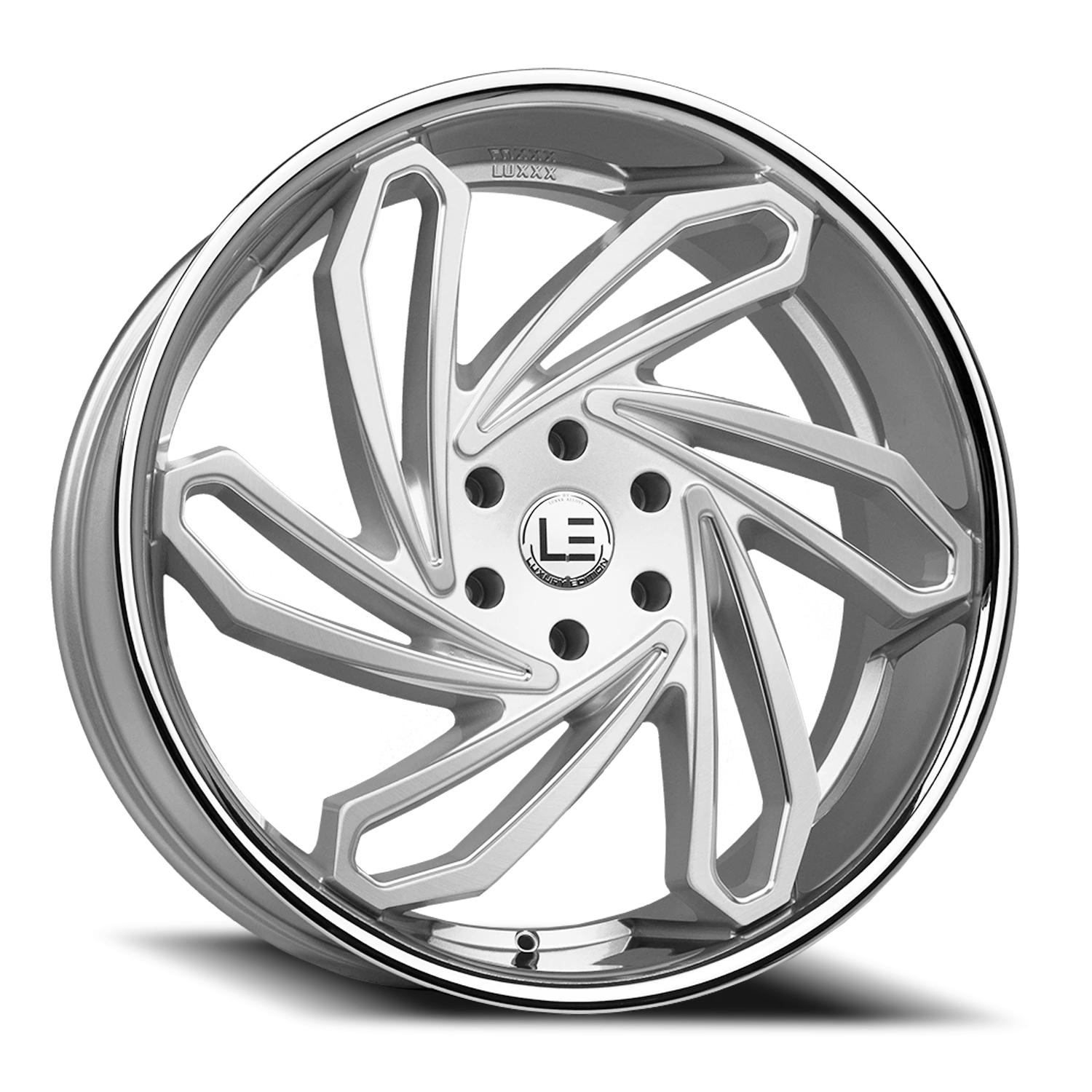 LUXLE10 SSL 22X9 5X115 +15 73.1 Brushed Face Milled Stainless Steel Lip