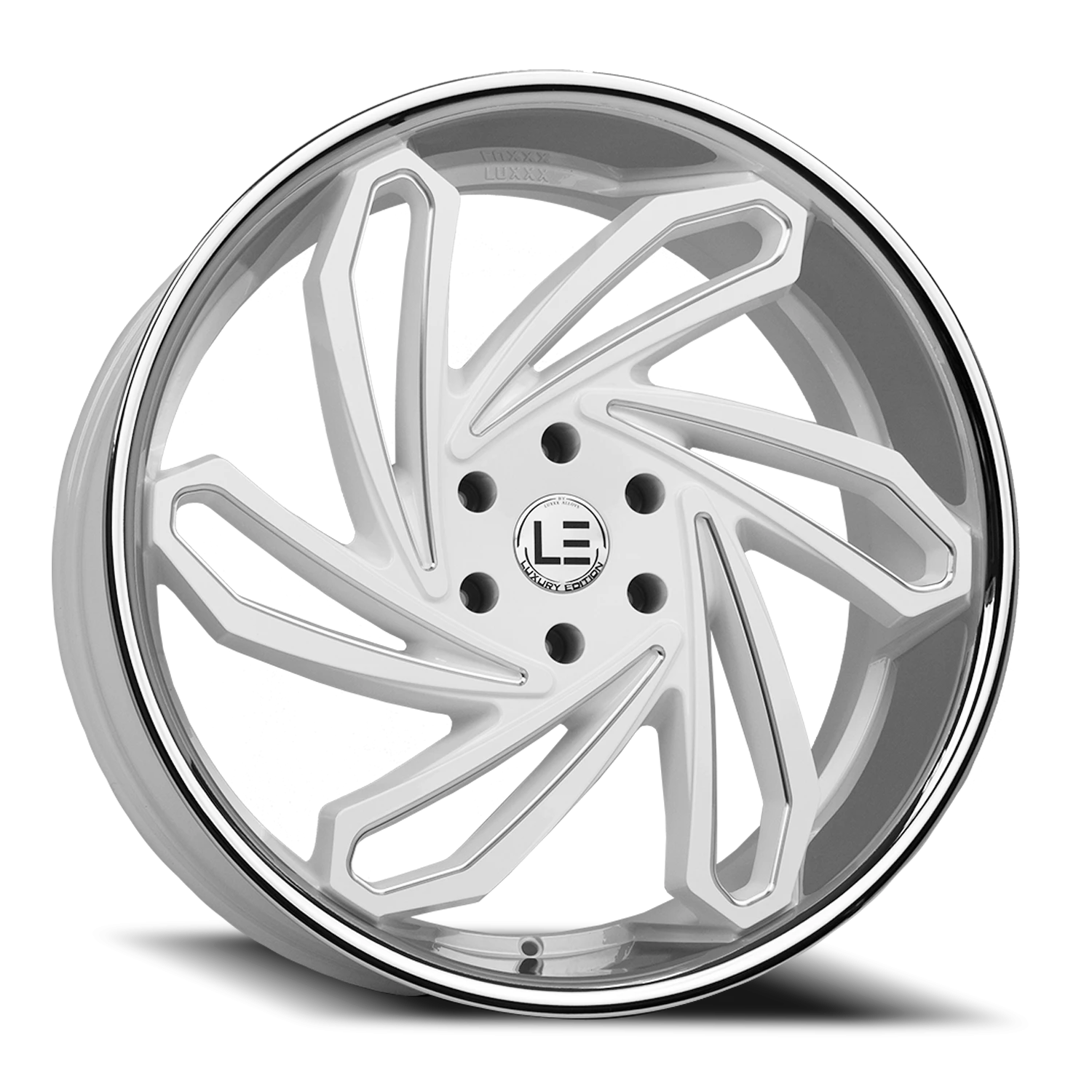 LUXLE10 SSL 24X10 6X139.7 +35 93.1 Gloss White Milled Stainless Steel Lip