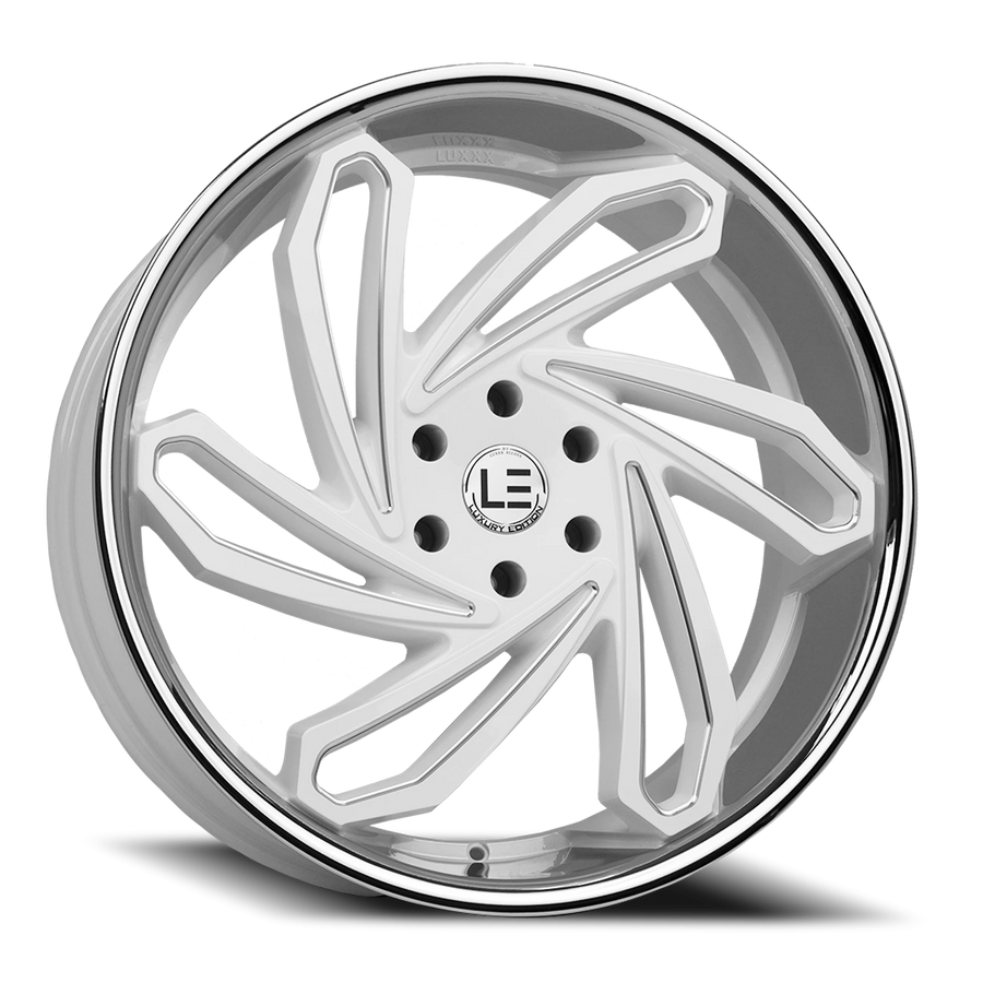 LUXLE10 SSL 24X10 6X139.7 +35 93.1 Gloss White Milled Stainless Steel Lip
