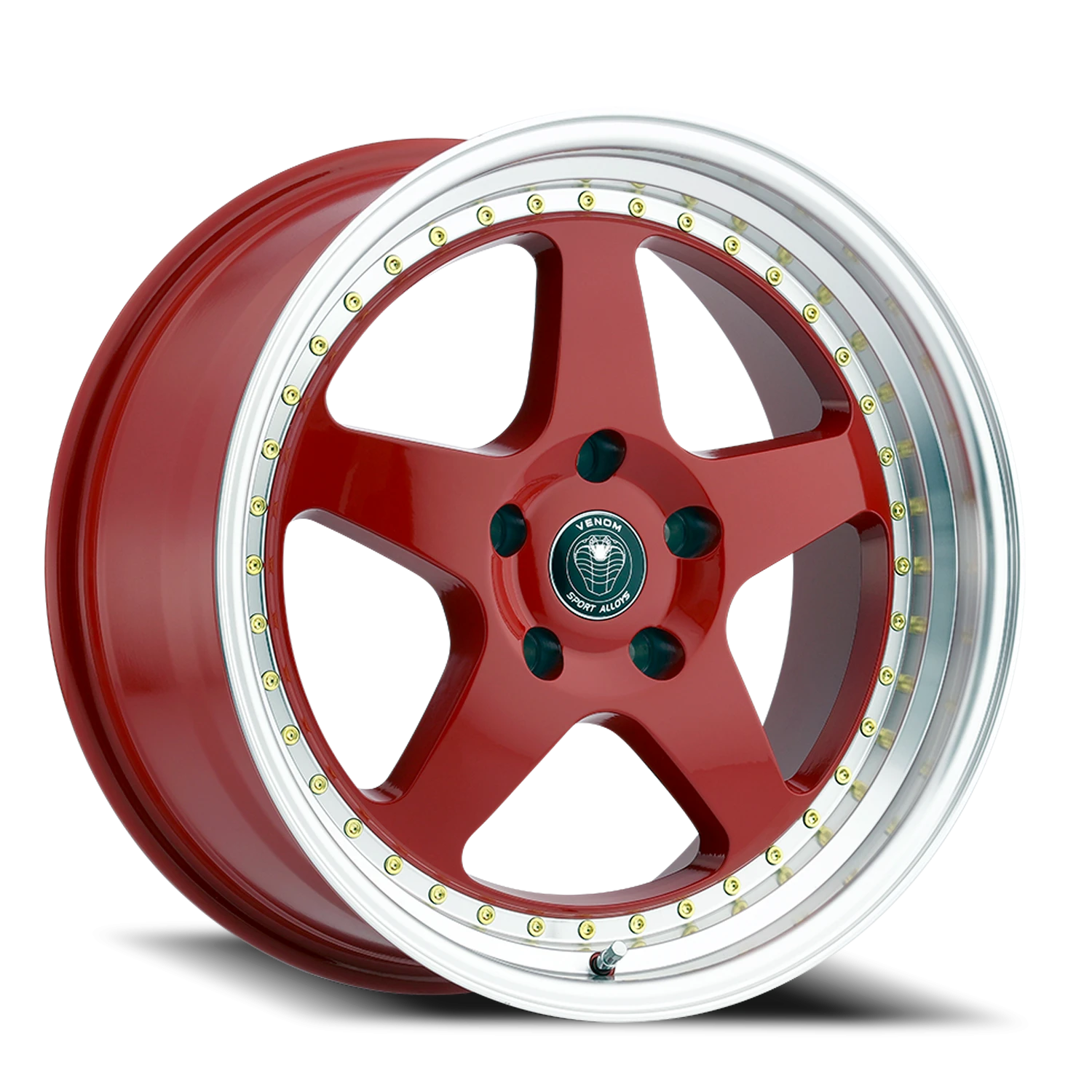 VENOM11 17X8 5X114.3 +35 73.1 Gloss Red Machined Lip
