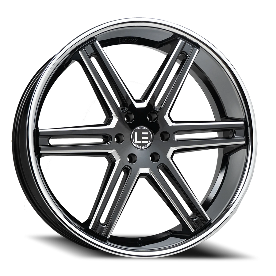 LUXLE12 SSL 26X10 6X135 +30 87.1 Gloss Black Milled Stainless Steel Lip