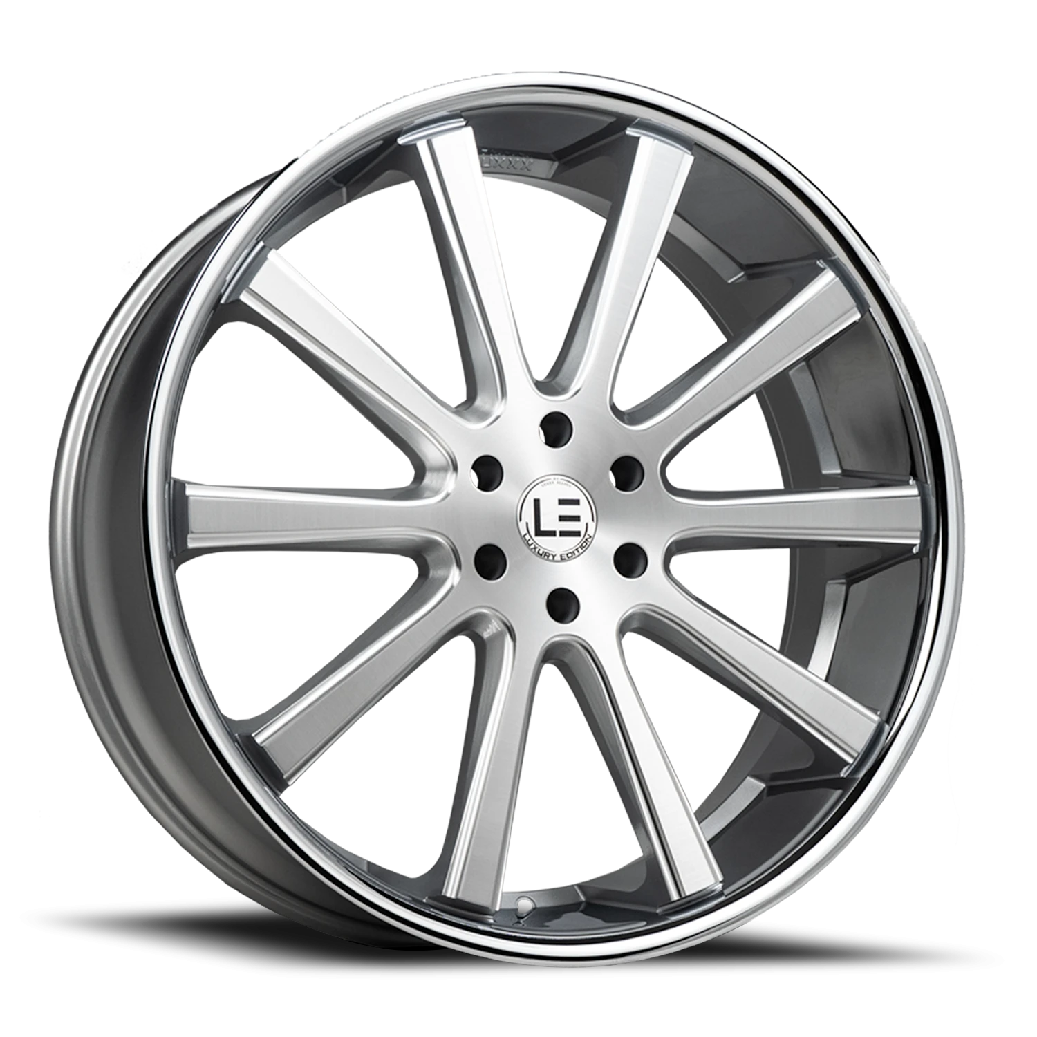 LUXLE13 SSL 22X9 5X120 +15 73.1 Brushed Face Milled Stainless Steel Lip