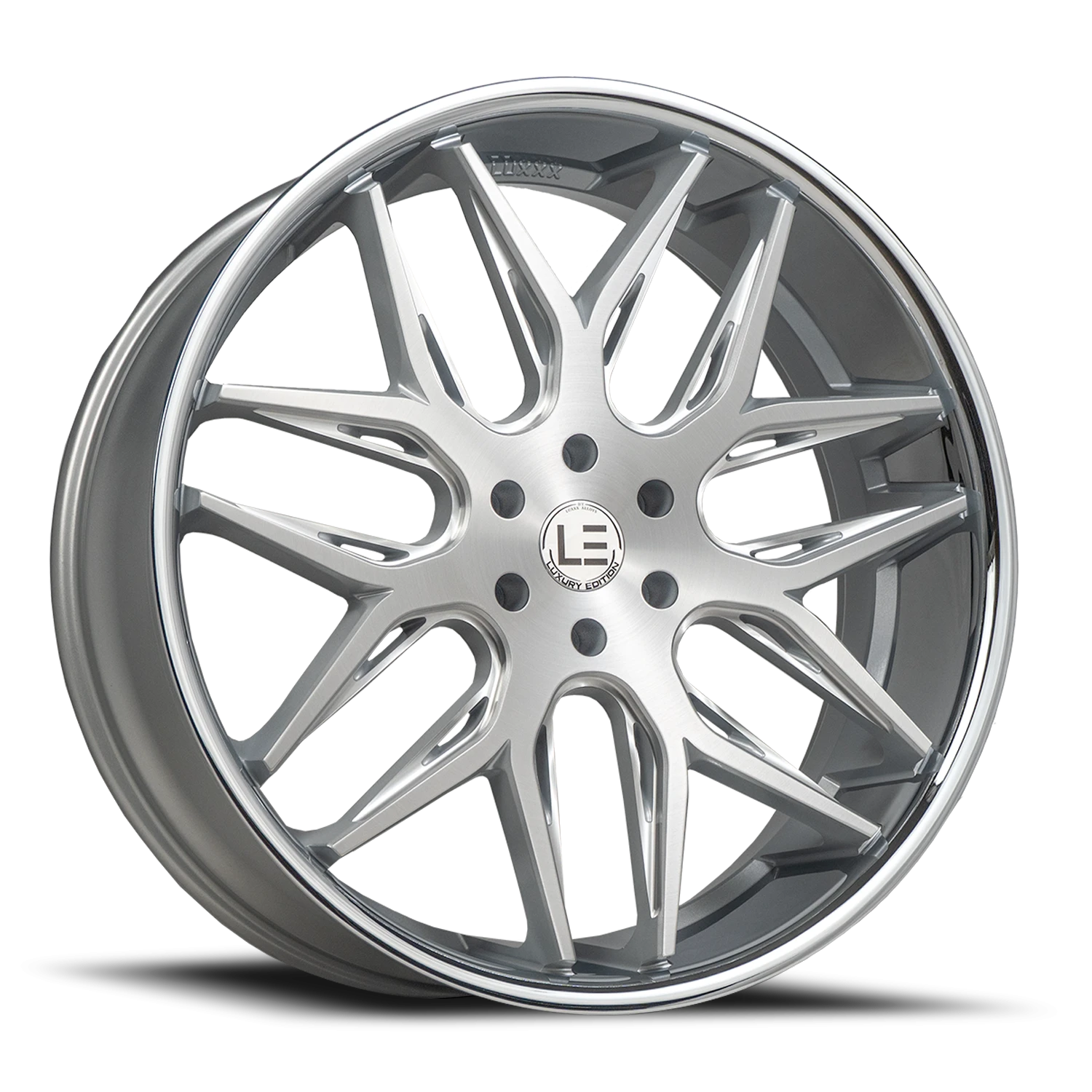 LUXLE14 SSL 20X8.5 5X115 +15 73.1 Brushed Face Milled Stainless Steel Lip