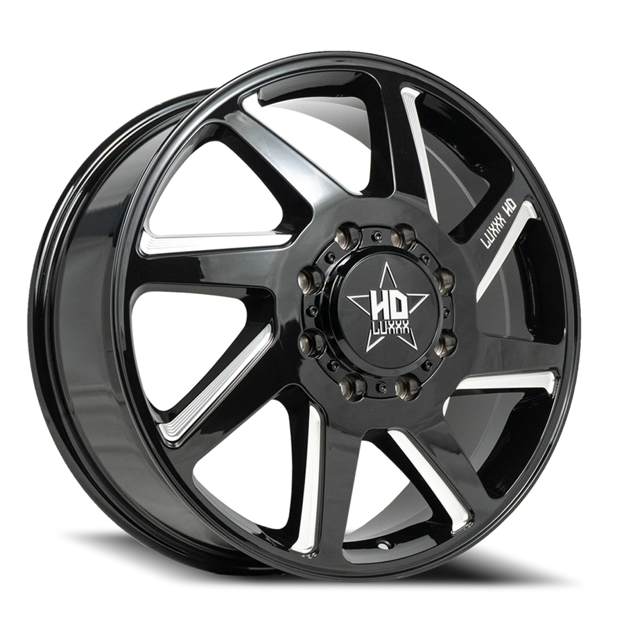 DUALLY HD14 20X8.25 8X200 115 142 Gloss Black Milled (Front)