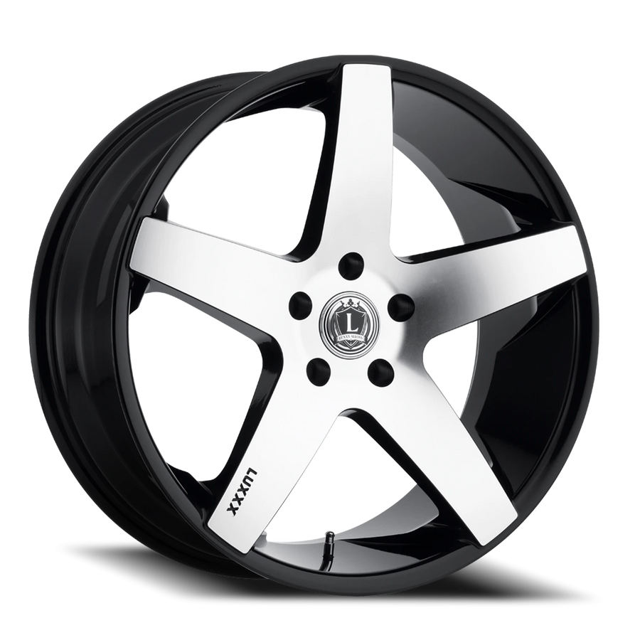 LUX15 22X8.5 5X114.3 +35 73.1 Gloss Black Machined Face