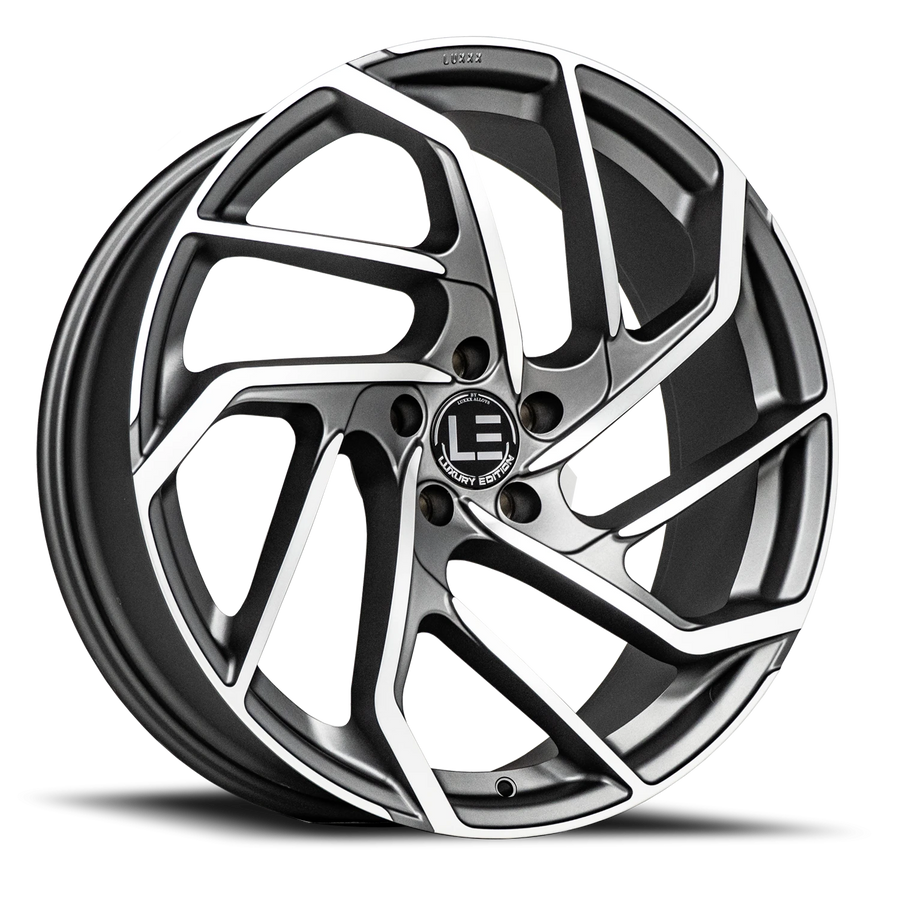 LUXLE15 22X9 5X112 +27 66.6 Matte Gunmetal w Machined Face