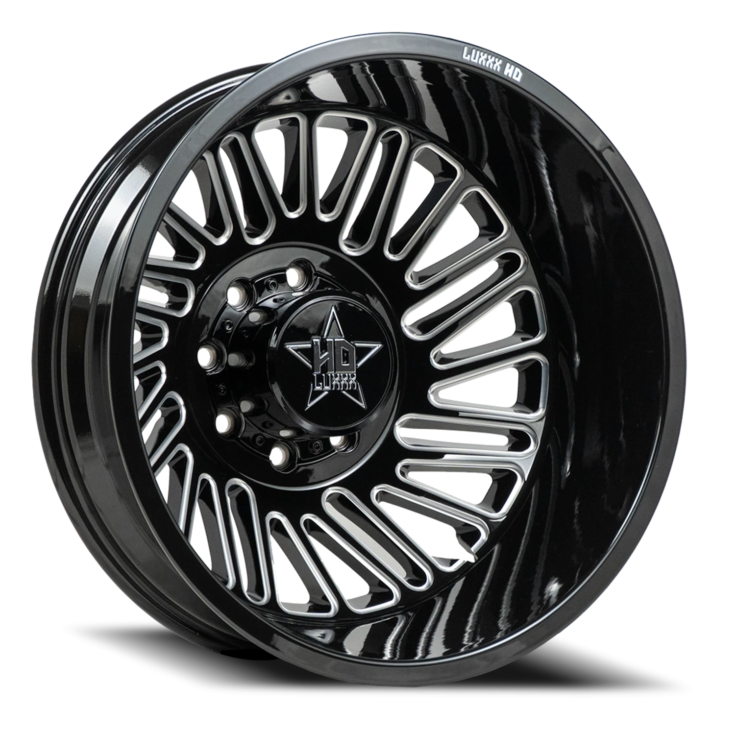 DUALLY HD19 20X8.25 8X210 -192 154.2 Gloss Black Milled (Rear)
