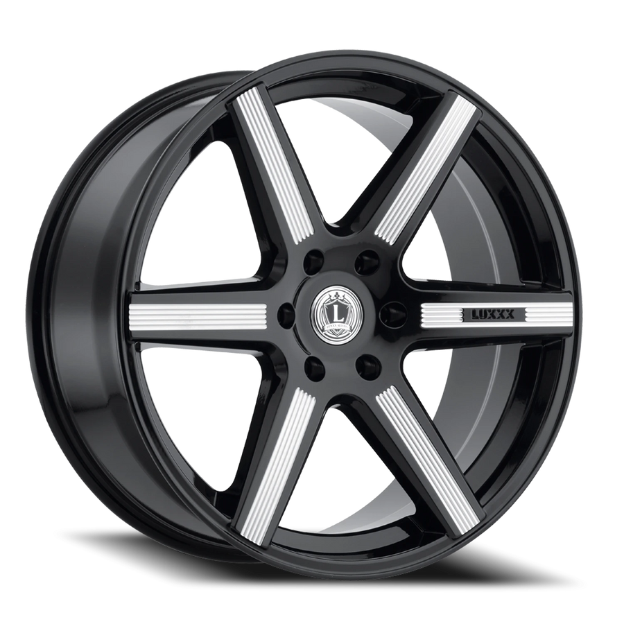 LUX20 22X9.5 6X139.7 +30 78.1 Gloss Black Milled