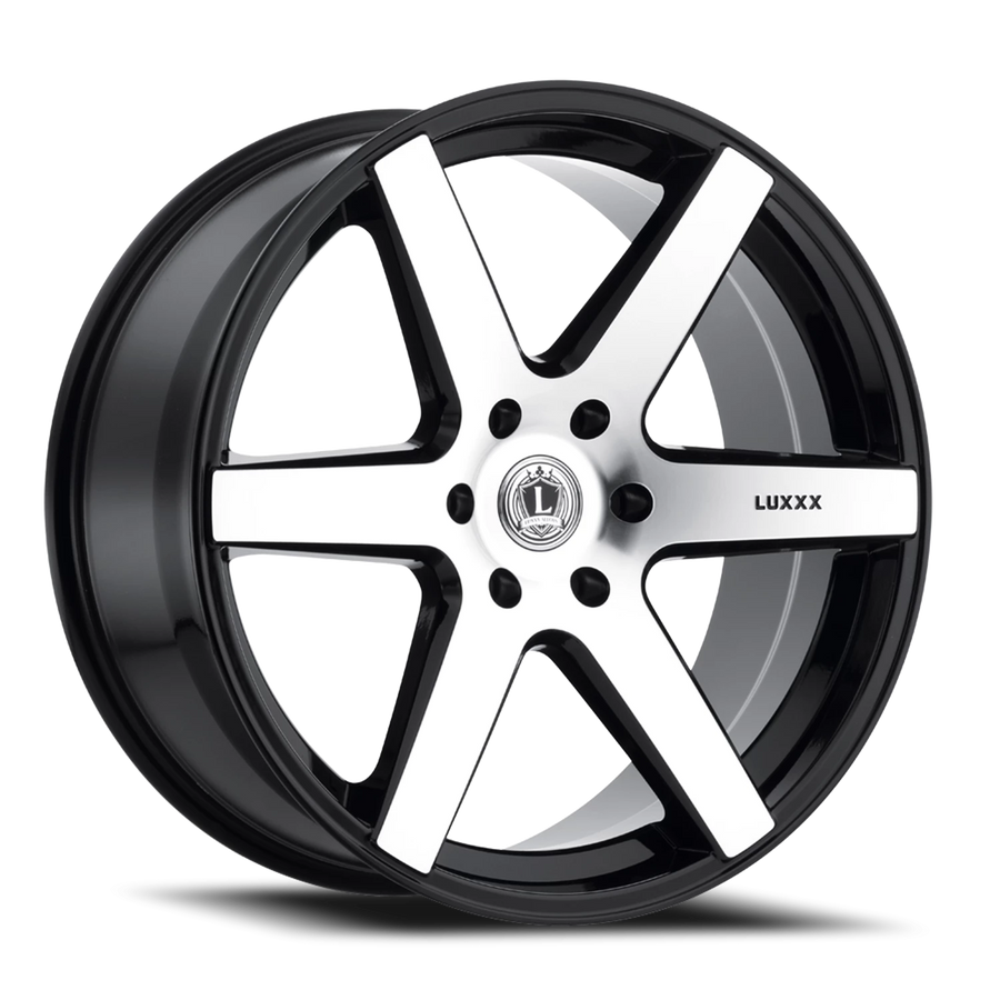 LUX20 22X9.5 6X139.7 +30 78.1 Gloss Black Machined Face