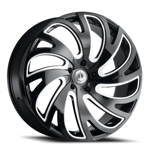 LUX23 22X8.5 6X120 +25 74.6 Gloss Black Milled