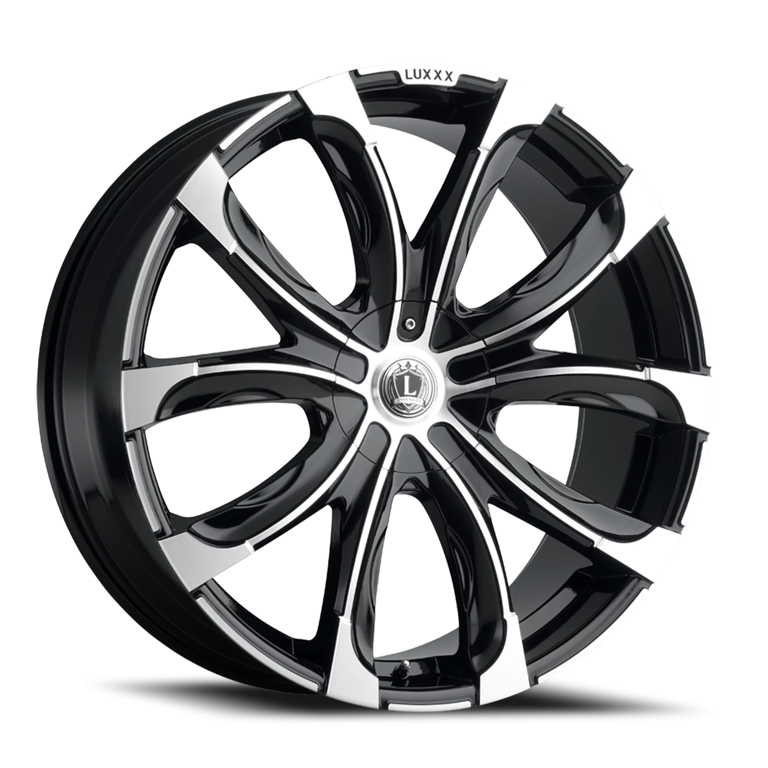 LUX24V 22X9 5127/135 +13 87.1 Gloss Black Machined Face