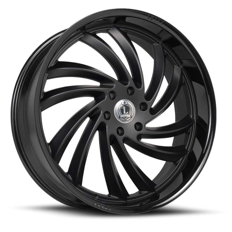 LUX26 22X9 5X127 +31 73.1 Gloss Black Lip Matte Black Face