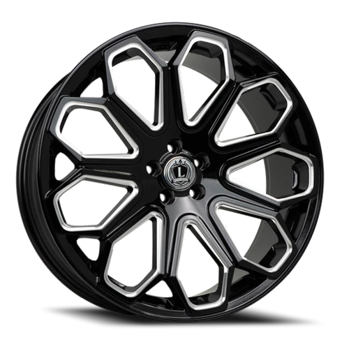 LUX29 22X9 6X120 +31 66.9 Gloss Black Milled