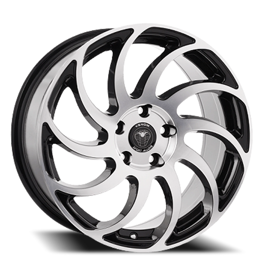 VENOM32 17X8 5X120 +31 73.1 Gloss Black Machine Face