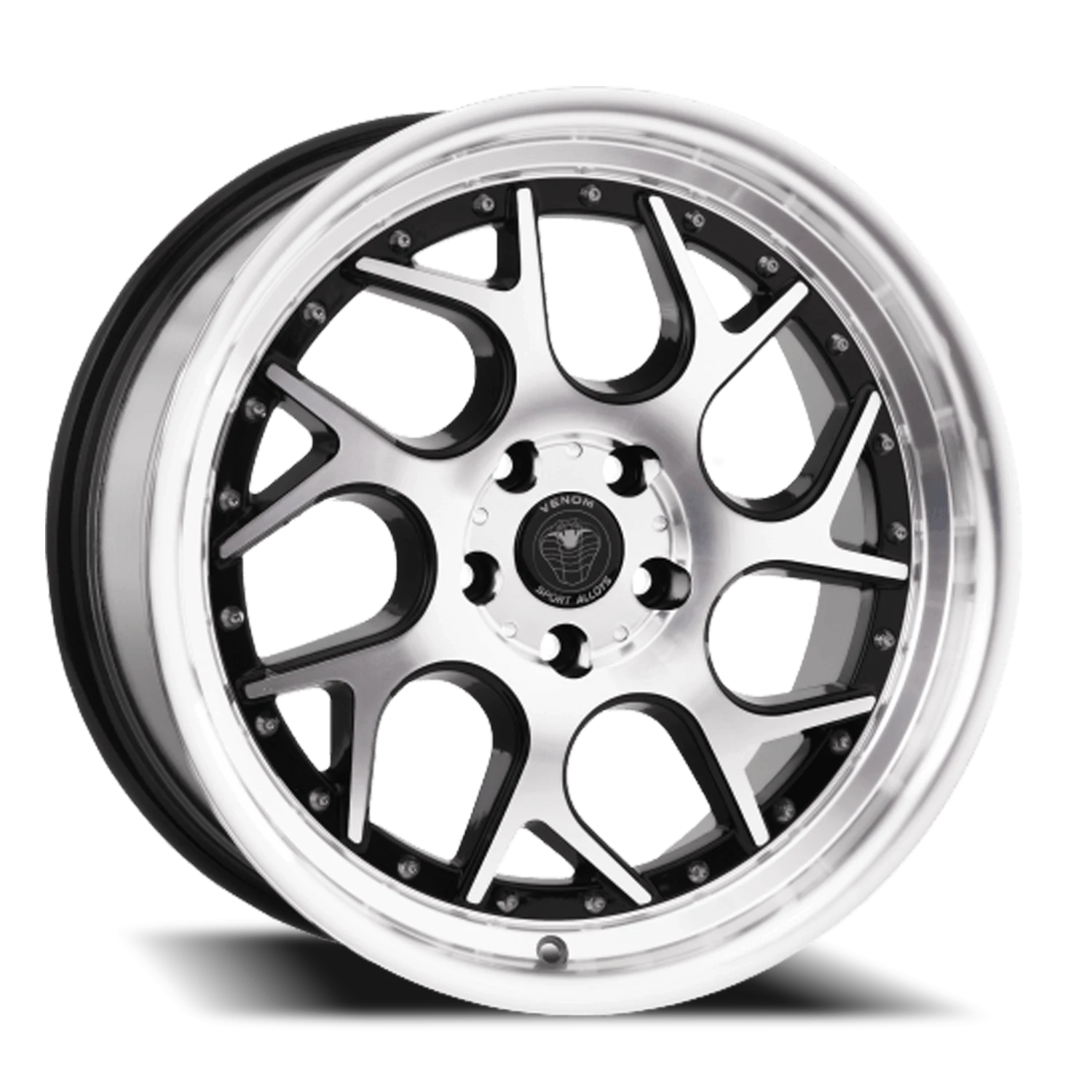 VENOM33 18X8.5 5X114.3 +30 73.1 Gloss Black Machined Face