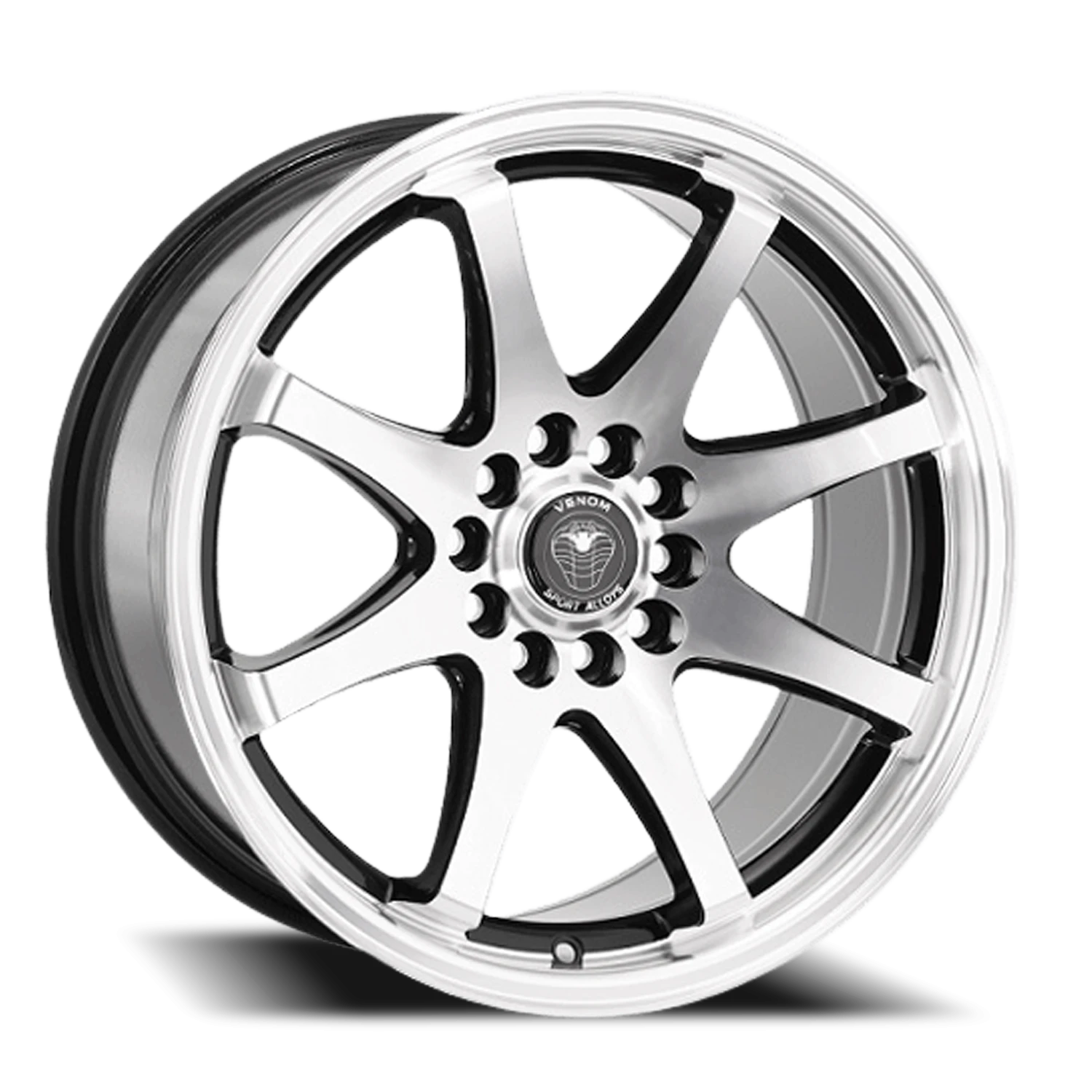 VENOM35 17X8 5114.3/120 +31 73.1 Gloss Black Machined Face