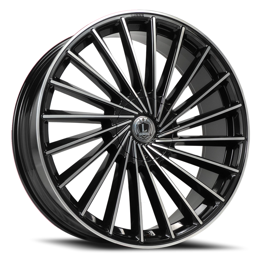 LUX36 22X9 5112/114.3 +33 73.1 Gloss Black Machined Face