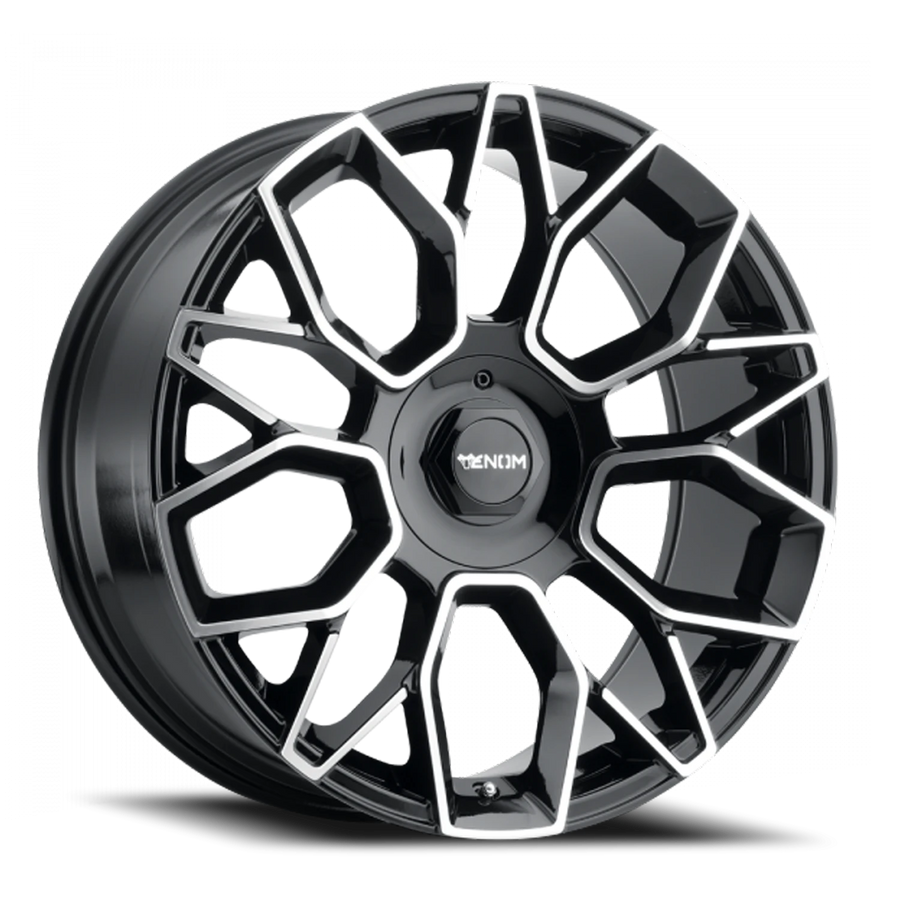 VENOM36 20X8.5 5115/120 +20 73.1 Gloss Black Machined Face