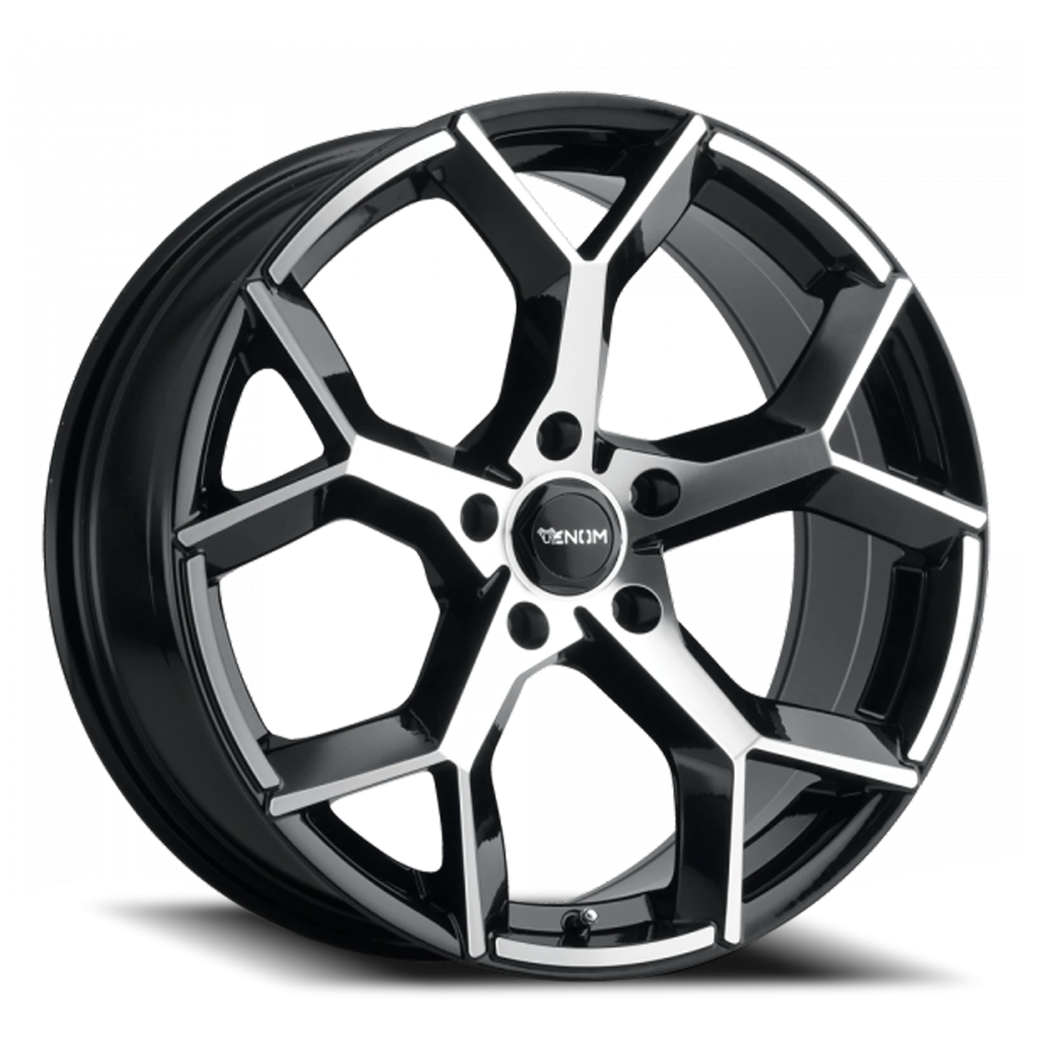 VENOM37 17X8 5X120 +35 73.1 Gloss Black Machined Face