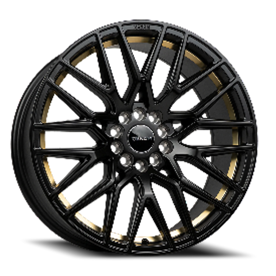VENOM40 17X8 5X110/114.3 +35 73.1 Satin Black w/ Gold Line