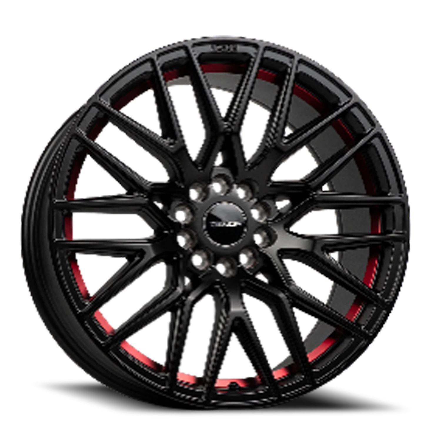 VENOM40 18X8.5 5X108/114.3 +35 73.1 Satin Black w Red Line