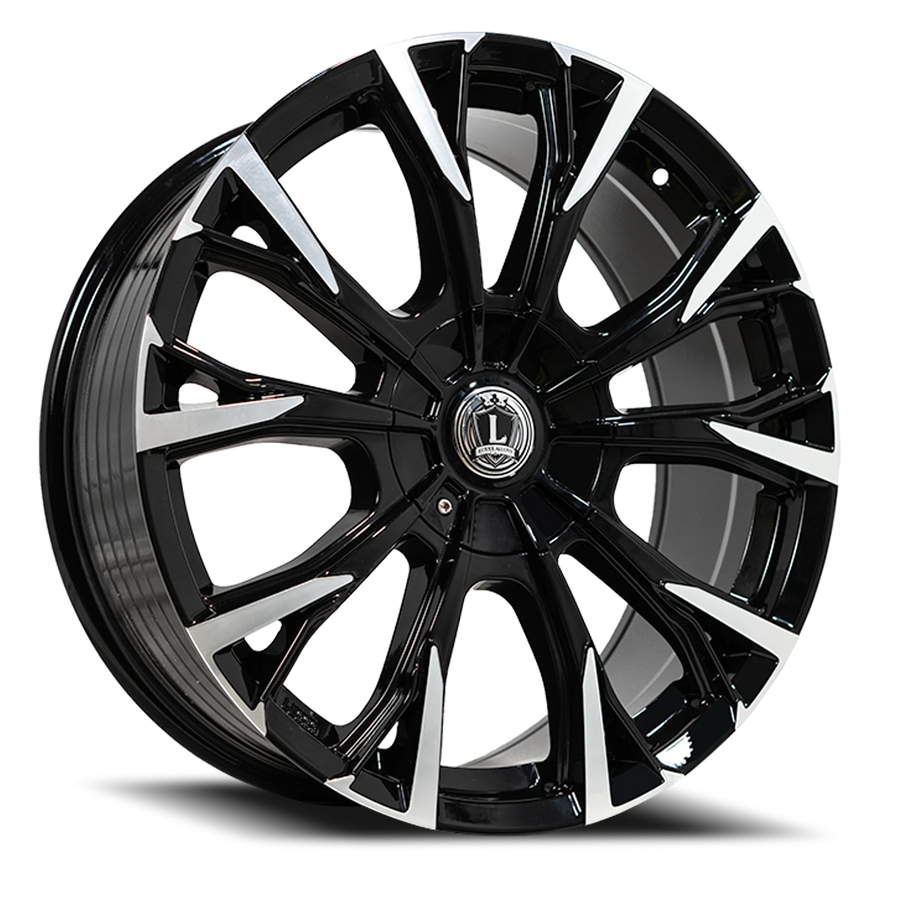 LUX46 22X9 5115/127 +31 78.1 Gloss Blk Machined Face