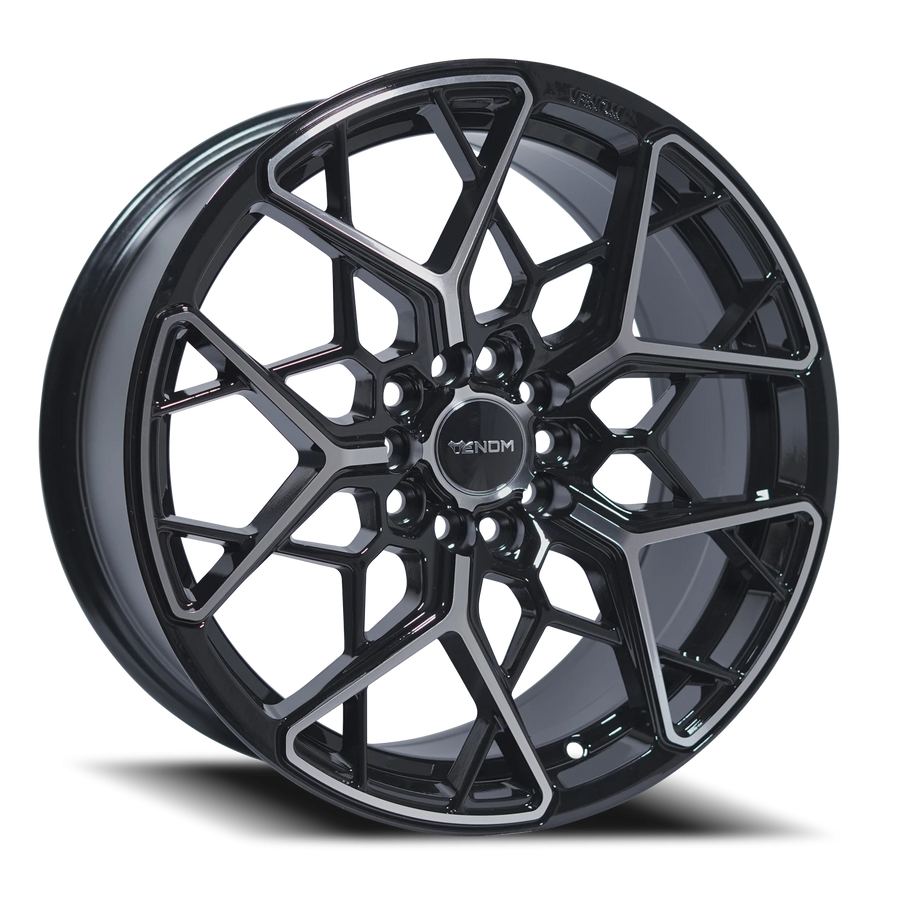 VENOM46 17X8 51143/120 +35 73.1 Gloss Black Machined Face
