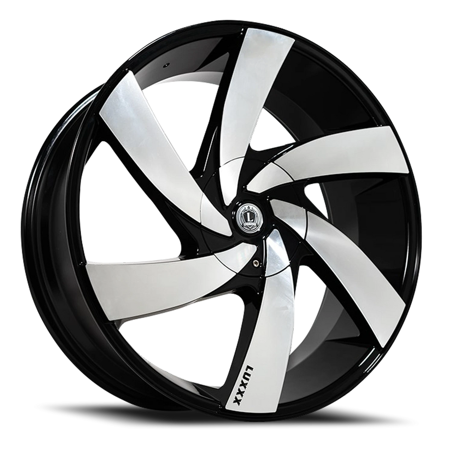 LUX48 22X9 5115/127+20 78.1 Gloss Blk Machined Face
