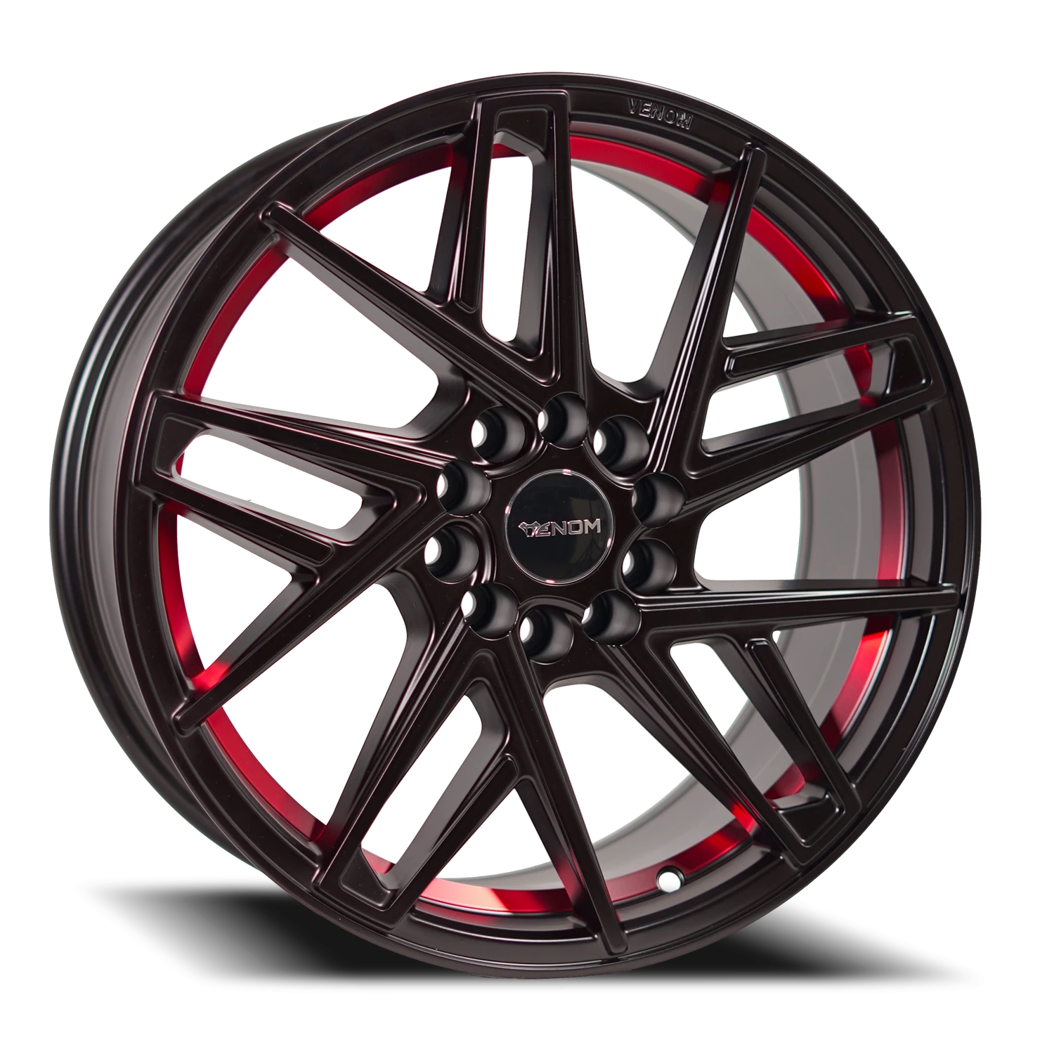 VENOM48 17X8 5108/114.3 +35 73.1 Satin Black With Red Line