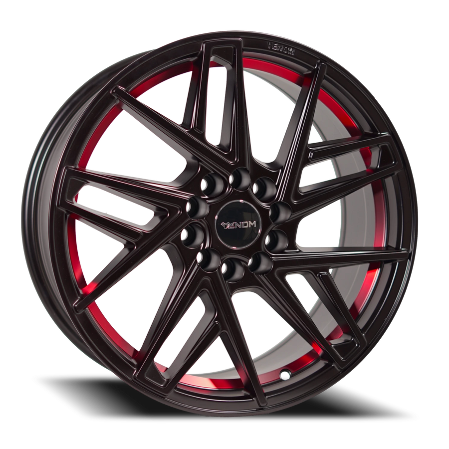 VENOM48 17X8 5112/114.3 +35 73.1 Satin Black With Red Line