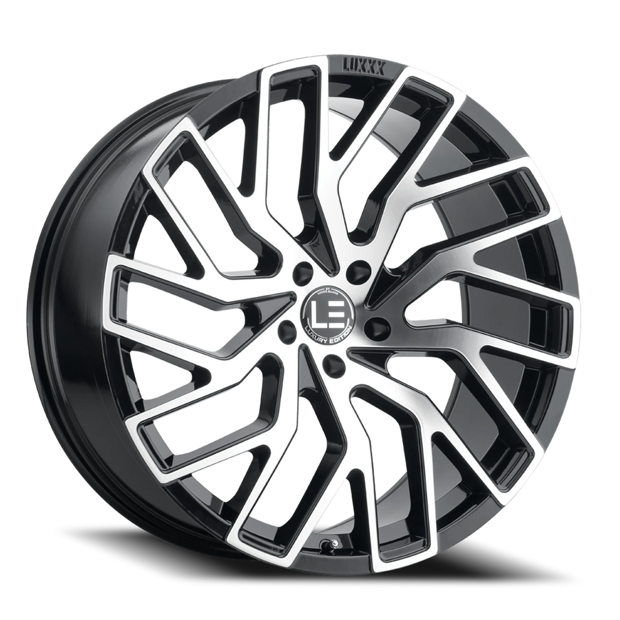LUXLE5 22X9 5X120 +25 73.1 Gloss Black Machine Face