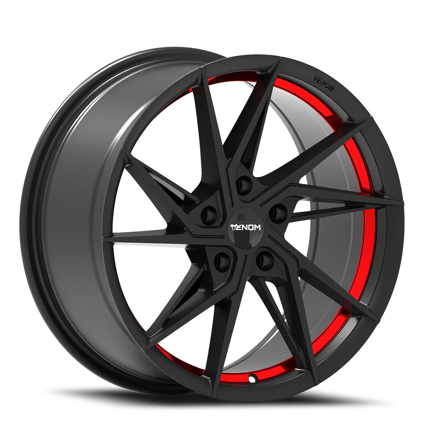 VENOM50 19X8.5 5120 +35 73.1 Satin Black With Red Line