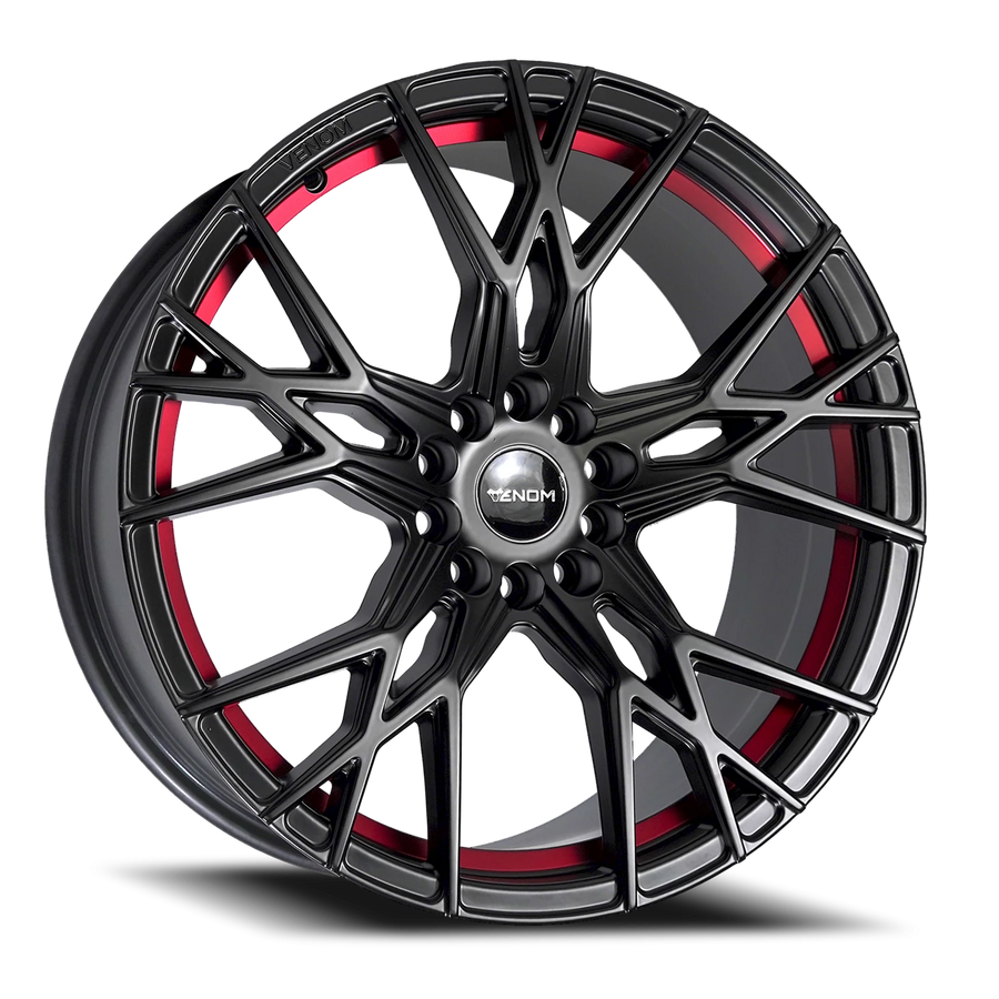 VENOM51 19X8.5 5114.3/120 +35 73.1 Satin Black With Red Line