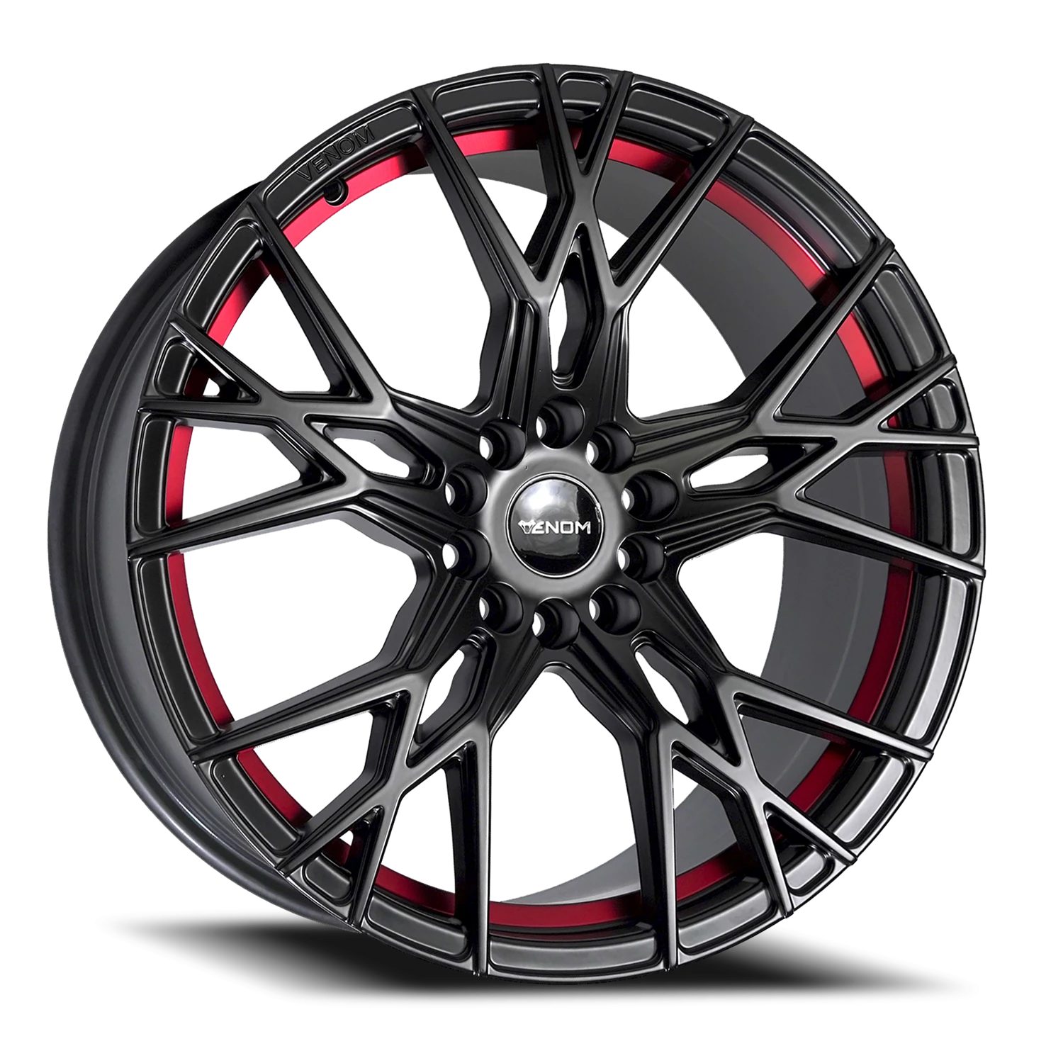 VENOM51 17X8 5108/114.3 +35 73.1 Satin Black With Red Line