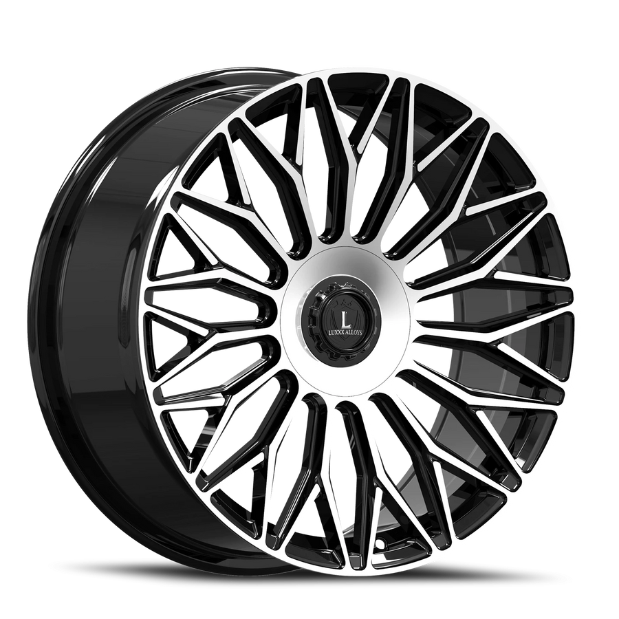 LUX53 24X10 5115/130 +35 74.1 Gloss Black Machined Face