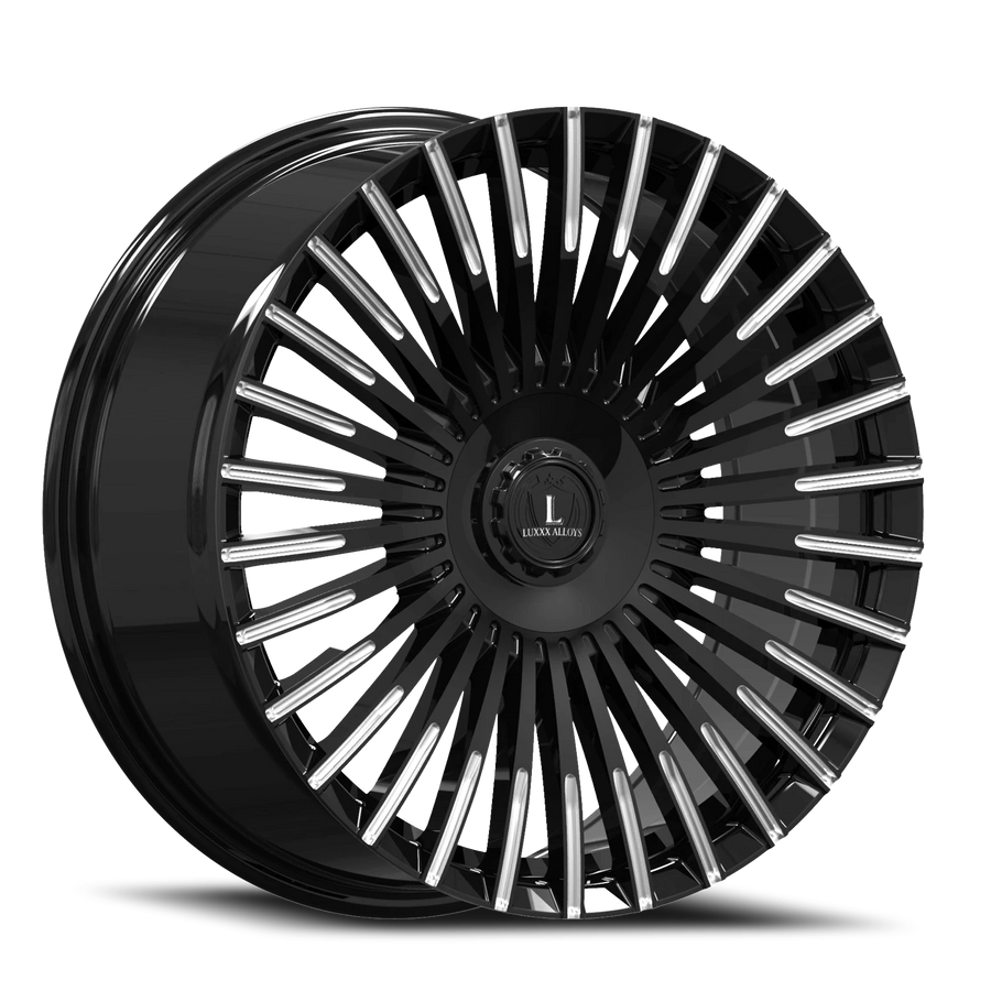 LUX56 20X8.5 5112/114.3 +35 73.1 Gloss Black Milled