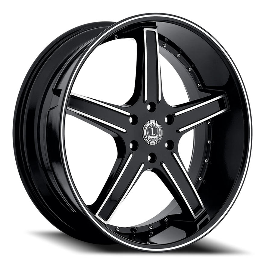 LUX6 24X10 5X120 +18 74.1 Gloss Black Machined Face