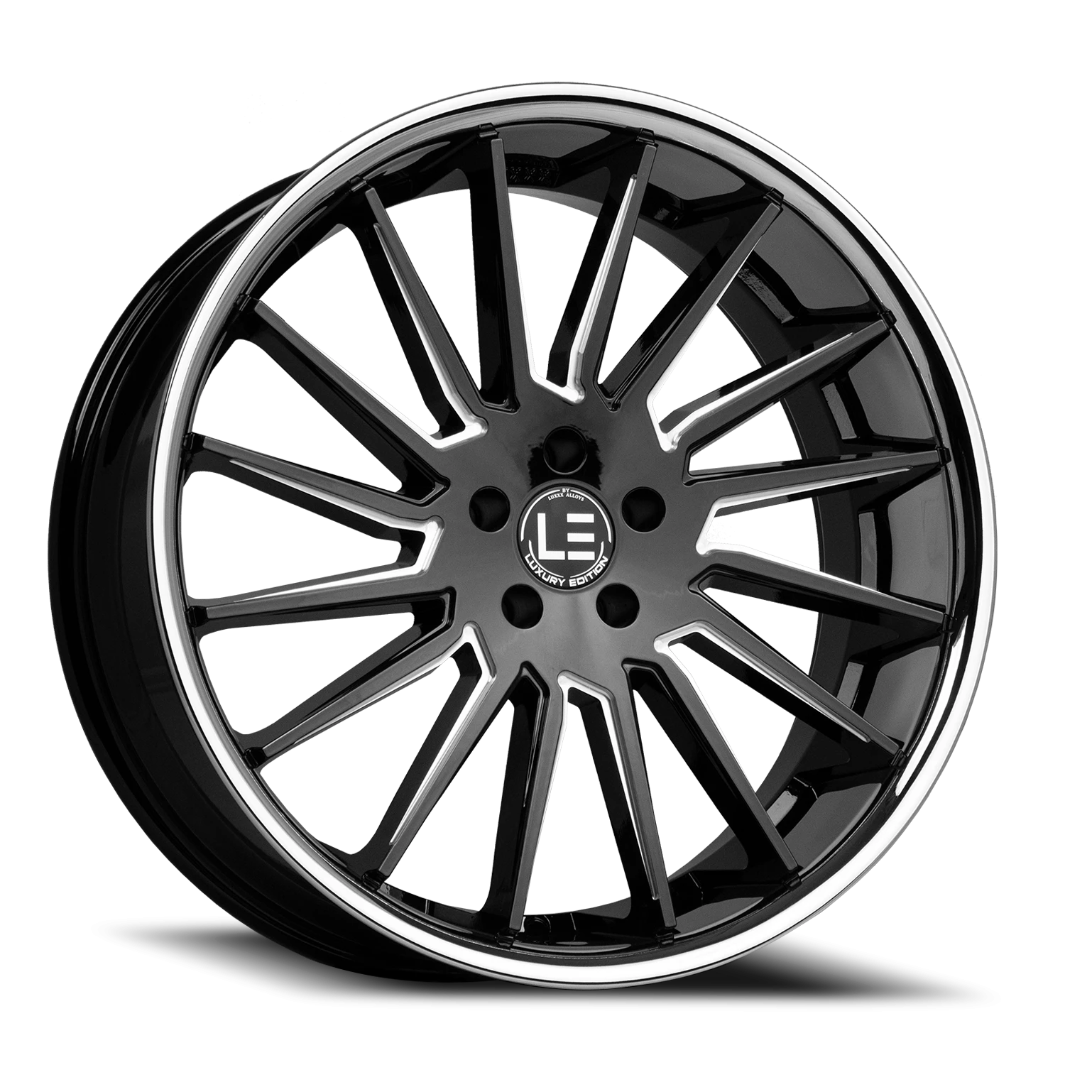 LUXLE9 SSL 22X9 6X139.7 +27 93.1 Gloss Black Milled Stainless Steel Lip