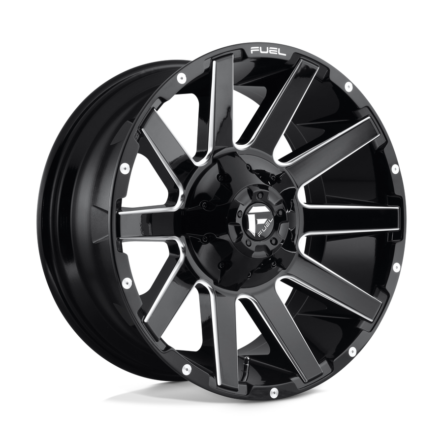 FUEL D615 20X9 8X170 GL-BLK-MIL 1MM