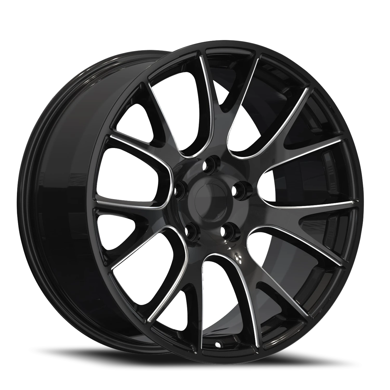 REP DG05 20X9.5 5X115 +18 71.6 Gloss Black Milled