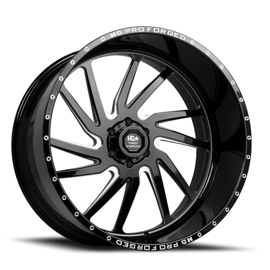 FORGED HDPRO-01 HORNET 24X14 6X139.7 -76 106.1 Gloss Black Milled (Left)
