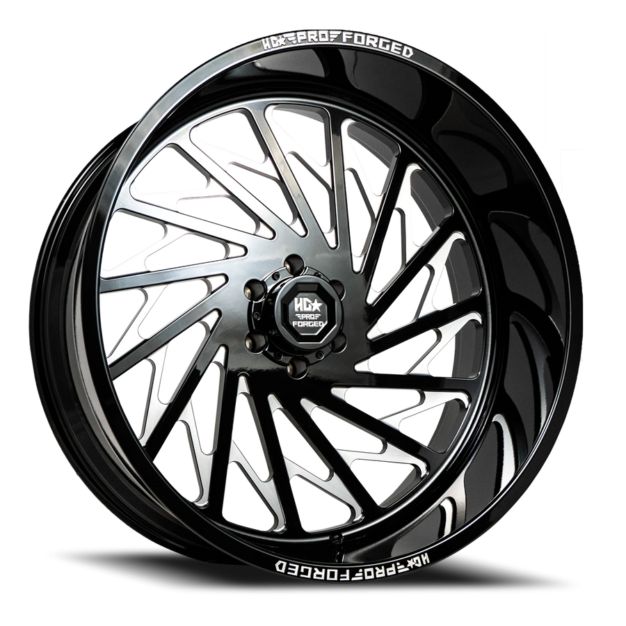 FORGED HDPRO-08 HAWKER 24X12 6X139.7 -44 106.1 Gloss Black Milled (Left)
