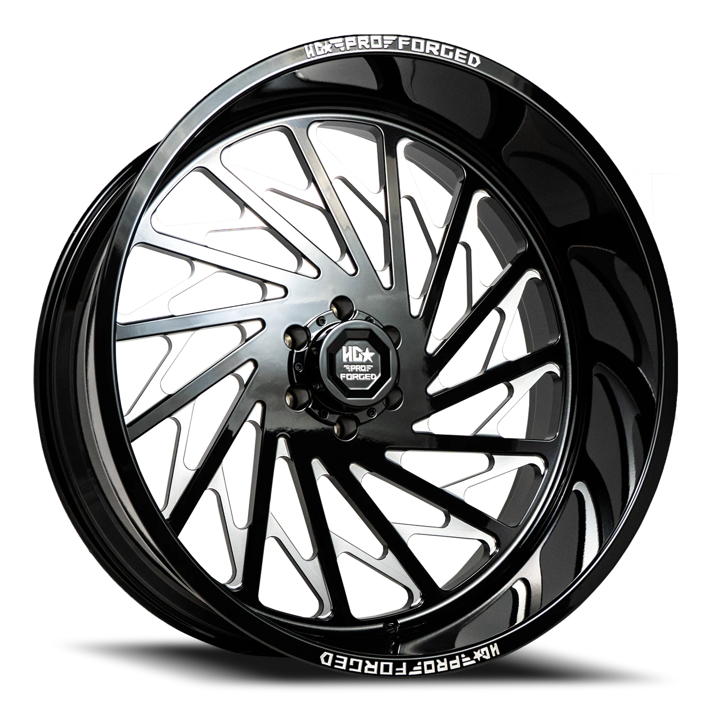 FORGED HDPRO-08 HAWKER 22X12 6X139.7 -44 106.1 Gloss Black Milled (Left)