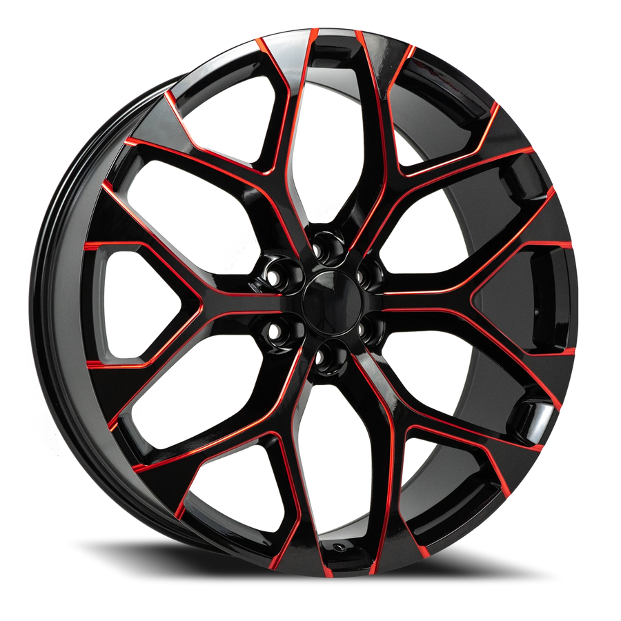 Replica G09 26X10 6X139.7 +24 78.1 Gloss Black Red Milled
