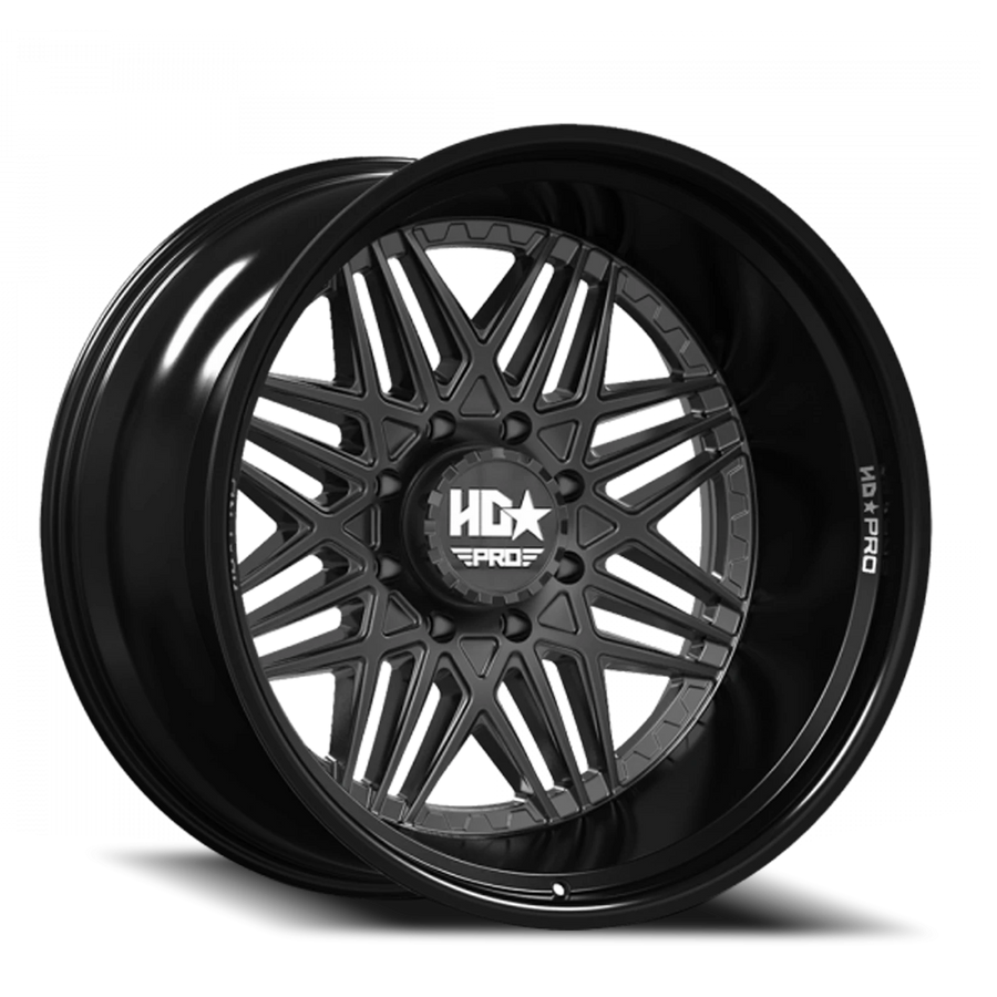 LHDPRO4  20X11 8X165 -33 122.1 Gloss Black Lip Matte Black Face